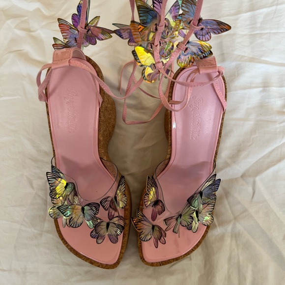 Sugar thrillz for Dollskill butterfly lace up wedges/heels - Picture 3 of 8